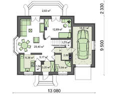 Особняк классического стиля оформления с шестью спальня