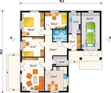 Милое строение в один этаж для загородного участка