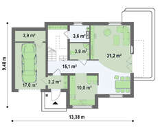 Проект классического сельского дома с элементами модерна