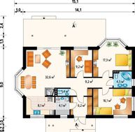 Одноэтажный коттедж с двумя верандами