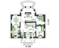 Помпезное строение с полукруглой гостиной