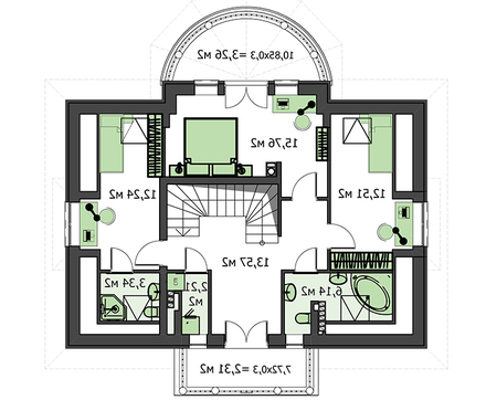 Помпезное строение с полукруглой гостиной