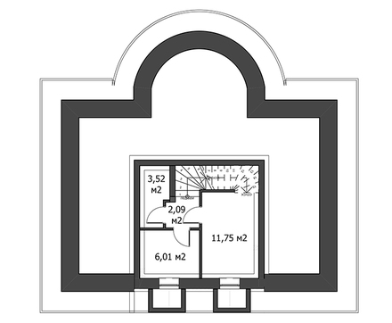 Помпезное строение с полукруглой гостиной