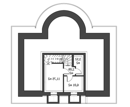 Помпезное строение с полукруглой гостиной