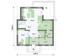 Проект простого дома со строгим экстерьером