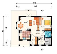 Декорированный деревом мансардный дом