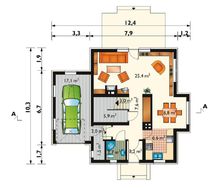 1,5-этажный коттедж с пристроенным гаражом