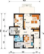 Интересный проект двухэтажного коттеджа площадью более 100м2