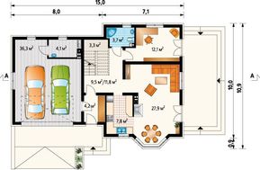 Проект строительства мансардного особнячка с многоскатной крышей 220 m²