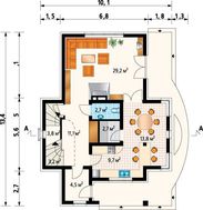 Двухэтажный коттедж площадью 140 м2 с красивой столовой
