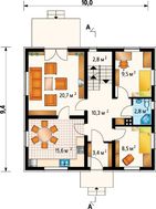 План жилого дома с пятью спальнями