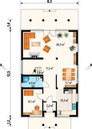 План загородного дома для узкого участка