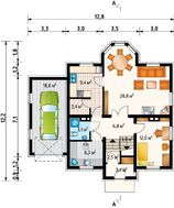 Интересный проект коттеджа с четырьмя спальнями