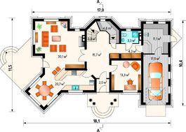 Восхитительный коттедж с интересными архитектурными решениями