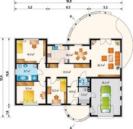 Уникальный дом с просторной круглой террасой