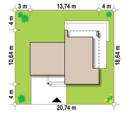 Проект двухэтажного дома с плоской крышей и гаражом