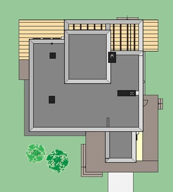 Одноэтажный коттедж с тремя спальнями и тремя санузлами
