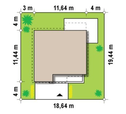 Проект 1,5-этажного дома с дополнительной спальней и застекленной террасой
