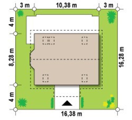Проект для строительства загородного дома площадью 140 m²